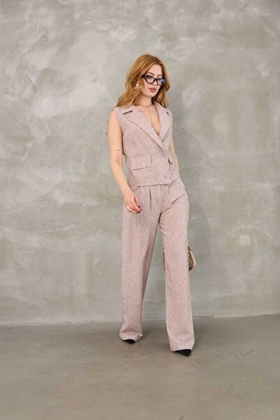 stcococix since 1990 Linen Mango Two-Piece Suit Trousers Vest