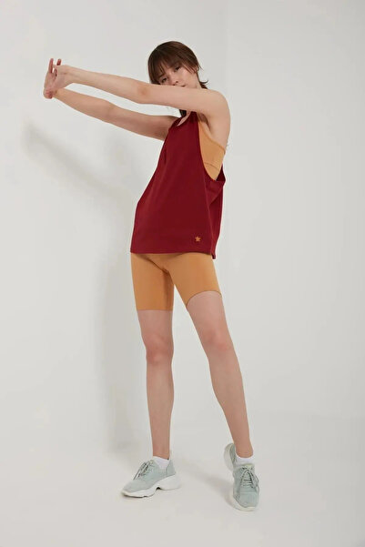 QUHOX Women's Oversize Back Detailed Athlete Athlete Claret Red