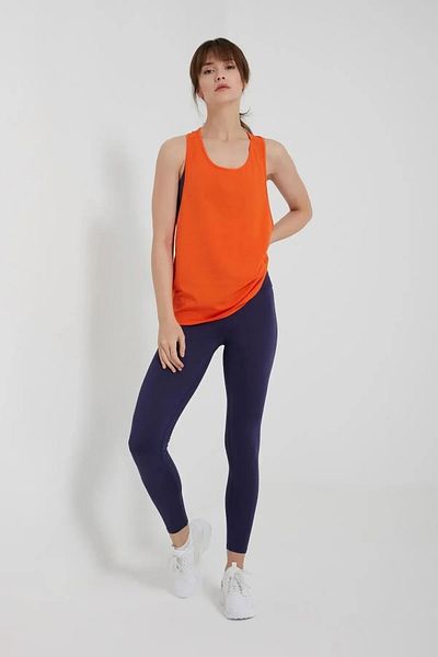 QUHOX Women's Oversize Back Detailed Athlete Tank Top Orange