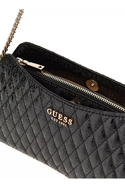 Guess Betula Top Zip Shoulder Bag Women's Black Shoulder Bag Hwgg9626170-Bla