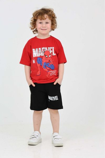 ÖRZİKİDS Spiderman Shorts Suit Compact Combed Cotton Full Mold 3-10 Years Old
