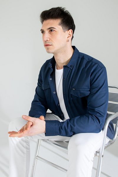 Artı1 Slim Fit Slim Fit pamut farmer ing sötétkék
