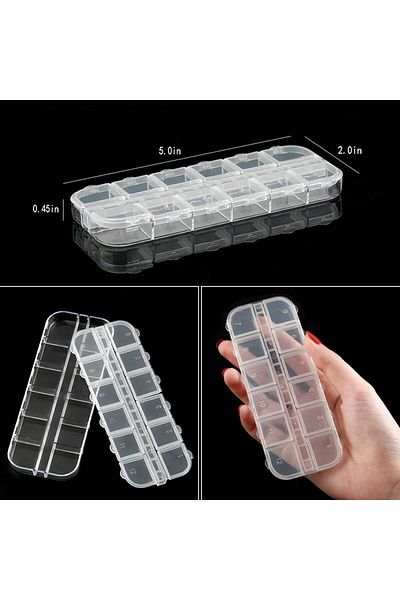 Choice 13x5x1cm Transparent Plastic Storage Jewelry Box Compartment Adjustable Container For Beads Earring
