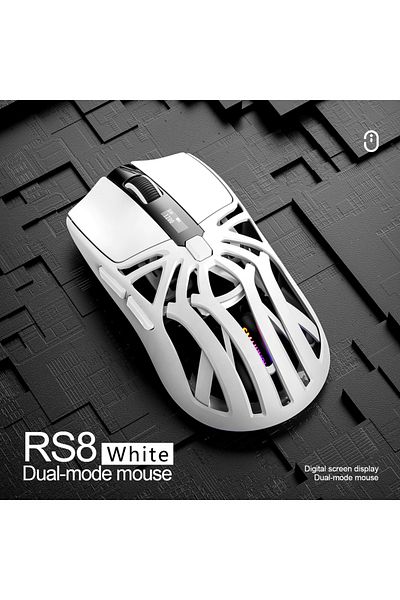 Choice ماوس بلوتوث WHITE SMAILWOLF RS8 1000Hz، بدقة 10000 نقطة في البوصة، اتصال ثلاثي الأوضاع، لعبة ماكرو خفيفة الوزن