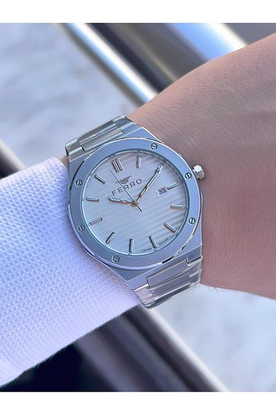 FERRO Steel Cord Alliance Engagement and Groom Watch Italian Design Efmm40147A3