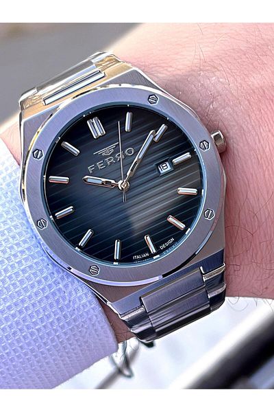 FERRO Men's Wristwatch - Italian Design 3 Atm, as Engagement and Groom Efm40147-A4