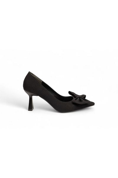 ELAIA SHOES Arlena Women's Big Bow Heeled Shoes Black