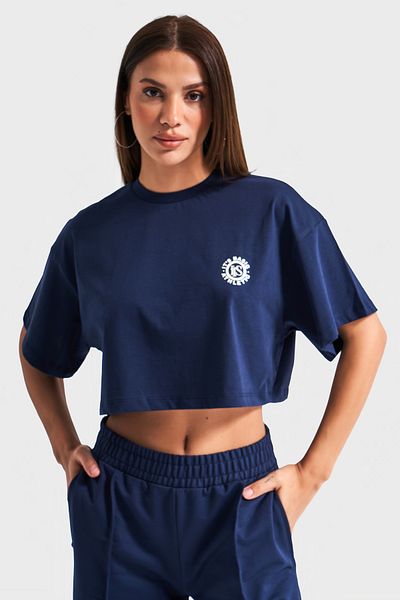 its basic Women's Dark Blue Color S5-56 Bottom Top Set Tracksuit T-Shirt