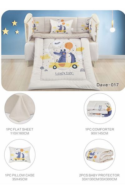 smart home Baby Bed Sheet Set, Bumper Sheet Set of 5 with Natural Cotton Filling