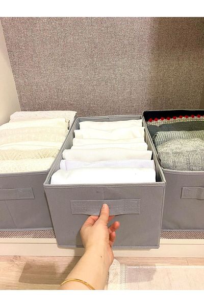 harev home collection Closet Organizer, Wardrobe Organizer, Foldable Clothing Storage Box Organizer Gray