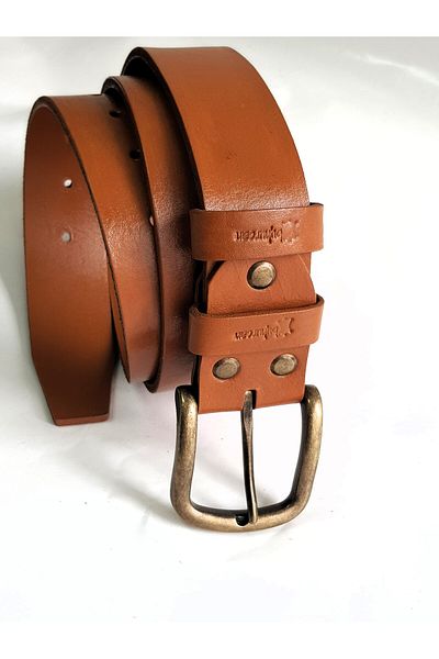 aysefe Handcrafted Khakiiki Vaketa Leather Belt