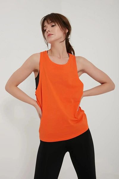 QUHOX Women's Oversize Athlete Tank Top Orange