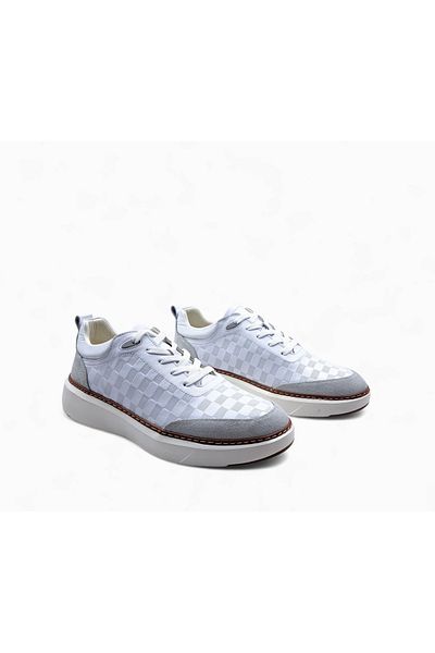 MARCOMEN Genuine Leather Printed Surface Comfortable Men's White Stylish Casual Shoes