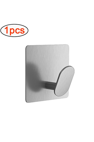 Choice Sliver-1pcs 4/1pcs Stainless Steel Bathroom Robe Hooks Adhesive Wall H...