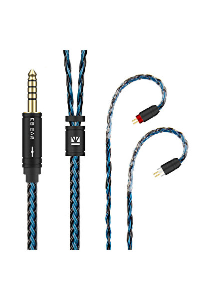 Choice كابل ترقية KBEAR ST16 Crystal أسود أزرق 1.2 متر 2PIN4.4 16 نواة 5N نحاسي مفرد مطلي بالفضة 2PI