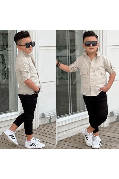 gül garden Boy's Pants Cotton Shirt