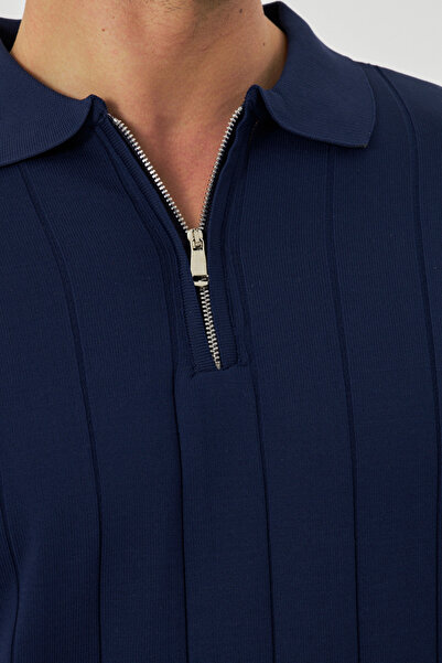 ZİNOX Чоловічий поло з коміром, довгими рукавами, напівзастібкою, класичним кроєм, підходить для щоденного носіння, трикотаж.