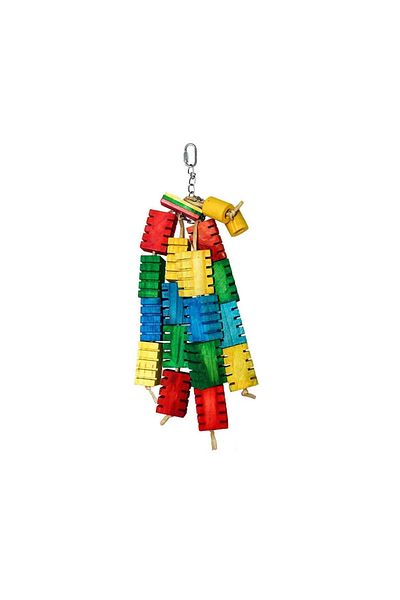 The Bird House Groovy Color Blocks Bird Toy, Medium Pack Of 2