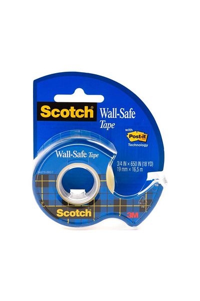 3M Scotch Wall Safe Tape W/Dispenser (1.9 cm x 16.5 m)