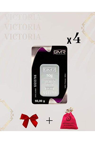 Victoria Sertifikalı 4 Adet 50 gr Külçe Gümüş 999 Ayar