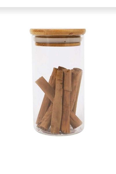 Araste Çerçeve & Dekorasyon Set of 6 Glass Storage Jars with Bamboo Lids |   750 ml Glass Dry Food Spice Storage Container