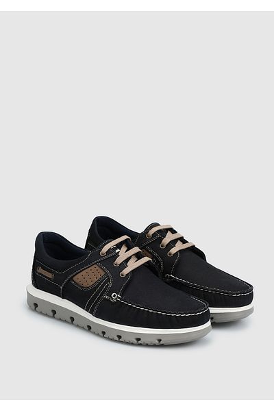 Provoq Navy Blue Leather Men's Shoes
