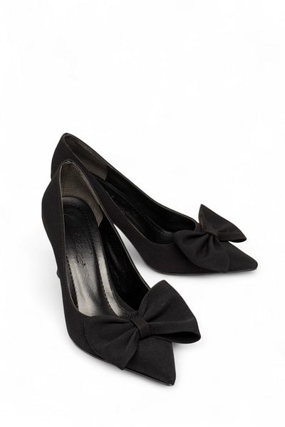 ELAIA SHOES Arlena Women's Big Bow Heeled Shoes Black