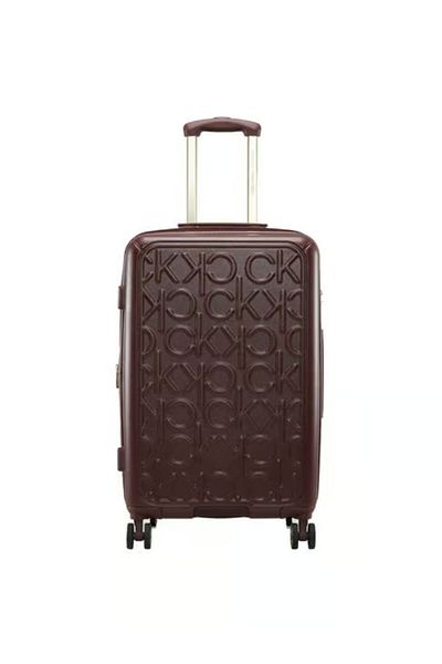 Calvin Klein Big Monogram Hardside Trolley Bag with 4 Spinner Wheels, ABS+PC Case Luggage with TSA Lock