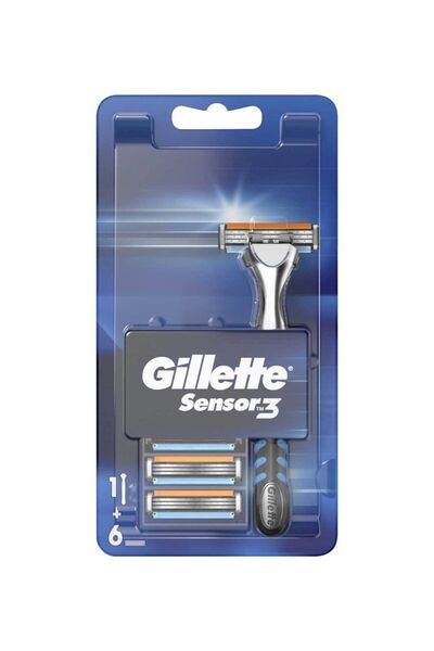 Gillette Μηχάνημα Sensor3 + 6 Ανταλλακτικά Χ 6 Τεμάχια