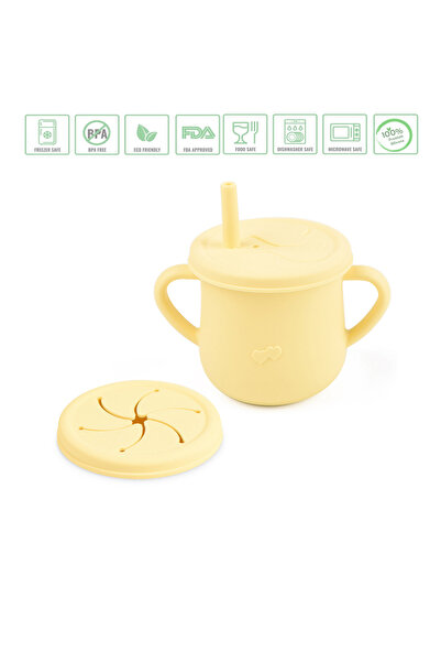 jojobebek غطاء للوجبات الخفيفة مع مصاصة من السيليكون - كوب للشرب