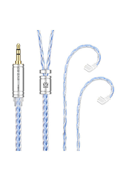 Choice كابل ترقية KBEAR ST16 Crystal 16 Cores فضي أزرق QDC3.5 بطول 1.2 متر، 5N، نحاسي مفرد مطلي بالفضة 2PI