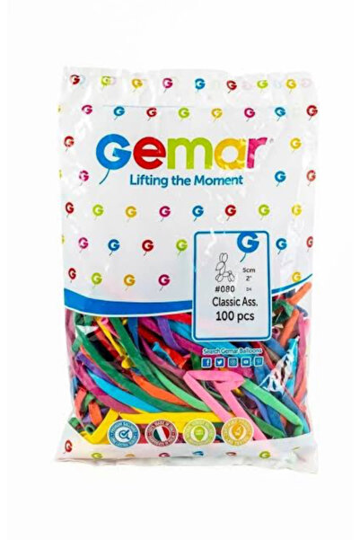 Çemrek Süs Parti Karışık Renkli Sosis Balon 100 lü Paket gemar