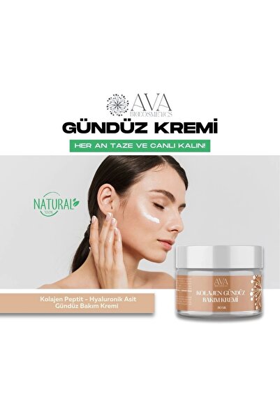 AvA Bio Cosmetics Kolajen Peptit - Hyaluronik Asit Doğal Gündüz Bakım Kremi