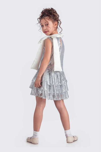 vestitino Elegant Dress with Skirt and Sequins 3 Layers