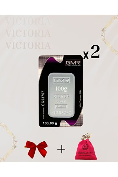 Victoria Sertifikalı 2 Adet 100gr Külçe Gümüş 999 Ayar