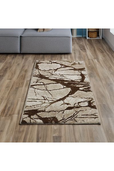 Brava Casa Amber Coastline Carpet, Brown and Cream, , Short Pile 11 mm, 80x150 cm, 2200 g/m , BravaCasa