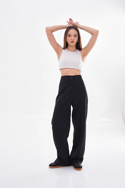H&A İSTANBUL Women's High Waist Loose Wide Leg Palazzo Fabric Pants