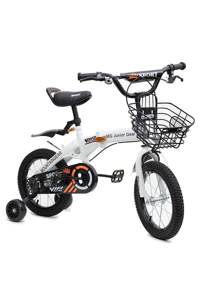 MG Kids Foldable Bike with Basket & Training Wheels 14 Inch Bicycle for Ages 3-5 Boys & Girls