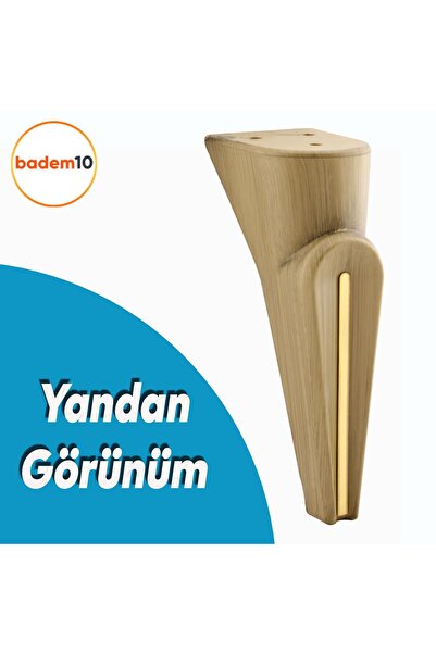 Badem10 (4 Pcs) Musical Note Light Walnut 19 cm Furniture Sofa Tv Unit Armchair Leg Feet Wooden Patterned