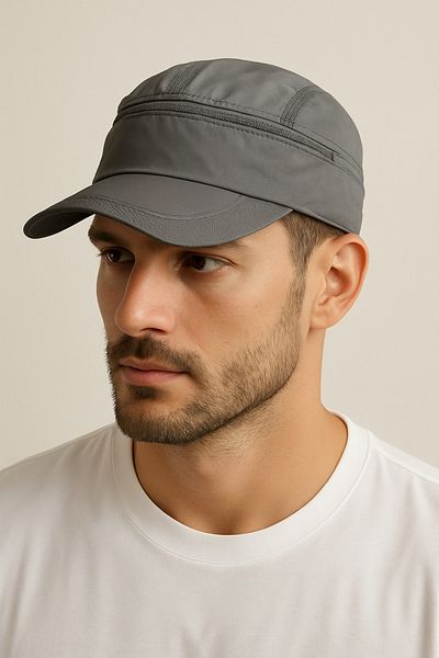 CosmoOutlet Uv Protection Openable Top and Adjustable Tennis Visor Smoked Men's Visor Hat