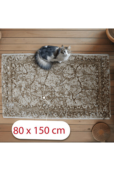 Brava Casa Carpet Helion Quadris, Cream, brown and white, , Short Pile 8 mm, 80x150 cm, 1750 g/m , BravaCasa