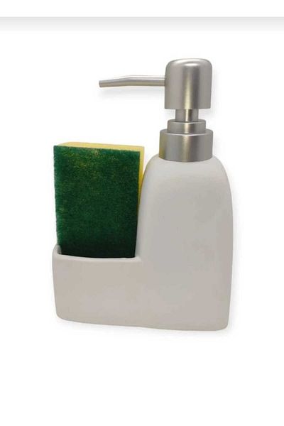 Araste Çerçeve & Dekorasyon Dish Sponge Organizer with Liquid Soap Dispenser |   Kitchen Detergent Dispenser and Sponge Holder