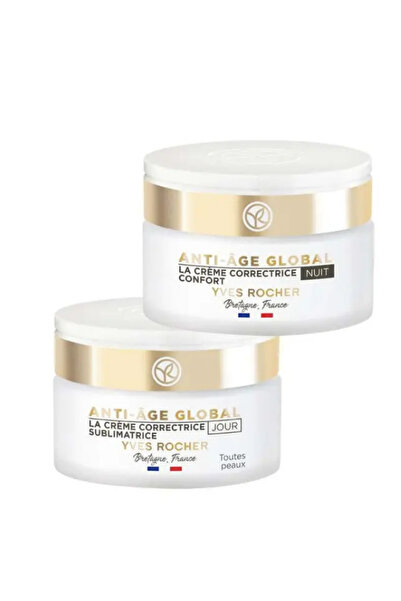 Yves Rocher Günlük Nemlendirici Yaşlanma Karşıtı 2'li Set Gece Kremi 50ml + G...