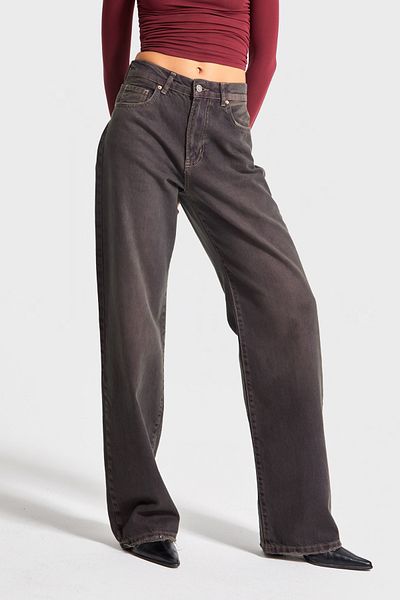 its basic Blugi de damă de culoare cireș închis - 5s4 loose fit, 100% denim Koton
