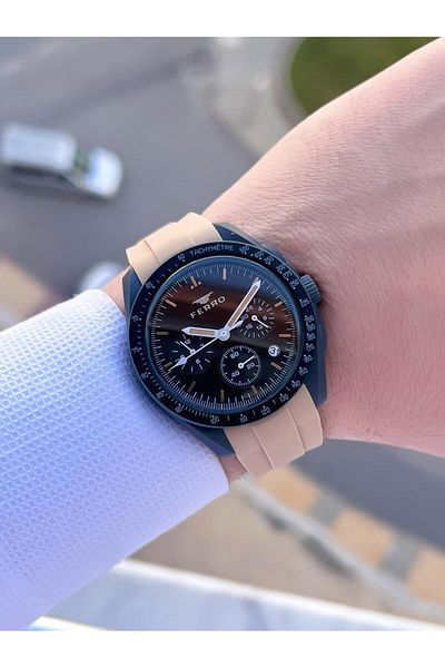 FERRO Silicone Cord 5 Atm Water Above Men's Watch 1140.m3 Functions Beyond for Sports and Teenagers