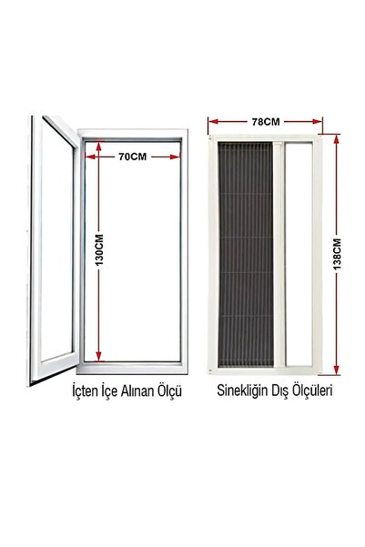 Genel Markalar İstenilen ölçüde Akordiyon Pileli Plise Kapı Sineklik Antrasit 90x210 Cm.