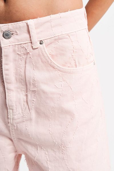 its basic Denim pentru femei Palazzo Fit de culoare pudra - Design prezentat de țesătură