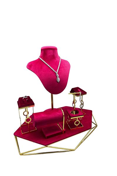 MeGass Dekor Anfora Fabric Pink Color Mini Showcase Jewelry Display Mannequin