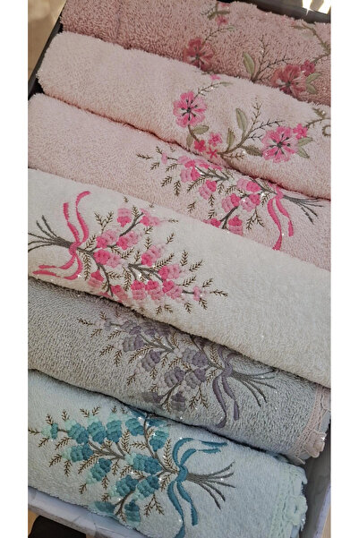 MODA Premium κουτί ανάμειξης με 6 κεντημένα καπάκια για πετσέτες προσώπου Cha...