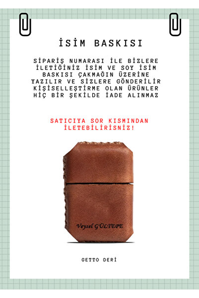 Getto Deri Getto Hakiki Deri El Yapımı Kişiselleştirmeli Benzinli Çakmak